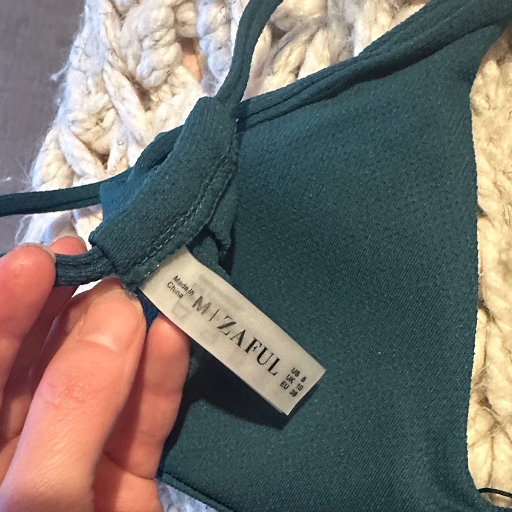 👙2/$15 SALE - NWT Women's Teal Shelf Bikini Set - Strappy Top & High-Cut Bottom - Picture 3 of 3